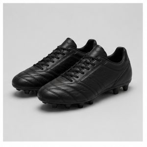 Classic Black Leather Football Boots