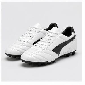 Classic White/Black Leather Boots